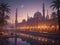 Ramadan Atmosphere: Beautiful Low-Poly Mosque in Cinematic Glory Generated by AI