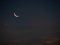 Ramadan Background Symbols Crecent Moon with Star on Black Night sunset Landscape,Design Landscape Celebration Arabic Muslim