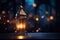 Ramadan celebration an enchanting backdrop with an intricate Arabic lantern