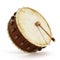 Ramadan drum and drumstick. 3D illustration