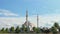 Ramadan in Edirne. Ramadan background photo. Mosque`s of Edirne. Two mosques in the clouds. Islamic background