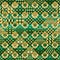 Ramadan element cut six star green gold diamond shape seamless pattern