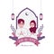 Ramadan event muslim couple vector