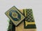 Ramadan greeting cards with Koran background and prayer rugs