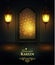 Ramadan hanging shiny lanterns poster