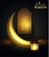 Ramadan hanging shiny lanterns poster