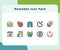 Ramadan icon pack set collection with flat dash or dashed style