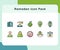 Ramadan icon pack set collection with flat dash or dashed style