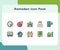 Ramadan icon pack set collection with flat dash or dashed style