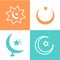 Ramadan icons set with Islamic, moon and star dome.  vector illustration Ramadan icons. Arabian icon. Arabian vector icons