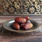 Ramadan iftar medjool dates on plate with copy space