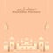 Ramadan illustration mosque paper cutting for islamic celebration