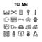 ramadan islam muslim eid arabian icons set vector