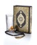 Ramadan Items, Quran Holy Book, Water, Dates and Rosary