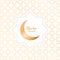 Ramadan Kareem. Arabian background with moon, gold pattern and typography