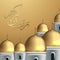 Ramadan Kareem banner design with  arch mosque background, may Ramadan be generous to you Happy holiday written in arabic