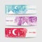 Ramadan Kareem Banner Set. Colorful Watercolor Cloud Ramadan Celebration Banner, Vector Illustration for greeting card, poster and