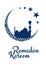 Ramadan Kareem design with mosque and moon