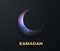 Ramadan Kareem. Effect of the cut paper  night sky with the embossed gold text of Ramadan . Creative design greeting card,