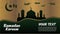 Ramadan Kareem or Eid Mubarak premium black dark green and golden Islamic design background.Design moon mosque and classic lantern