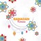 Ramadan Kareem festival of muslims, celebrate in the month of april, one month fast. Origami paper cut concept