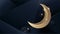 Ramadan Kareem. Gold moon and abstract luxury geometric islamic background