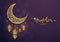 Ramadan Kareem greeting background Islamic with gold patterned.