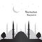 ramadan kareem greeting card with black background vector illustration