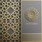 Ramadan Kareem greeting card,invitation islamic style.Arabic circle golden pattern.Gold ornament on black, brochure