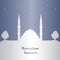 ramadan kareem greeting card with white silhouette vector illustration