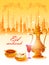 Ramadan Kareem Greetings for Ramadan background with Iftar Food and Drink