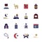 Ramadan Kareem Icons set over white