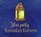 Ramadan Kareem Iftar party celebration single lantern, hand drawn watercolor illustration