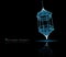 Ramadan Kareem Islamic holidays. greeting card. lamps on a blurred background arches. On bokeh arch interior background
