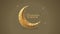 ramadan kareem lettering with golden moon