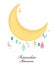 Ramadan Kareem with moon and star. Ramadan night traditional colorful lantern