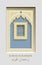 Ramadan Kareem Mosque Window Beautiful greeting card with arabic arabesque pattern. Symbol of Islam. Ramadan.Holy month