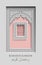 Ramadan Kareem Mosque Window Beautiful greeting card with arabic arabesque pattern. Symbol of Islam. Ramadan.Holy month