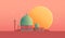 Ramadan Kareem prayer mosque background vector illustration