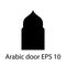 Ramadan kareem shapes of windows and gates. Vector set of arabic doors silhouette. Vector symbol traditional islamic arches.