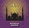 Ramadan Kareem shiny background with mosque silhouette.