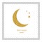 Ramadan Kerim, white Arabic bezel and gold glitter moon.