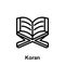 Ramadan koran outline icon. Element of Ramadan day illustration icon. Signs and symbols can be used for web, logo, mobile app, UI