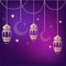 Ramadan lantern illustration on violet background