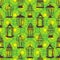 Ramadan lantern stay many bright seamless pattern