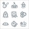 Ramadan line icons. linear set. quality vector line set such as no smoking, time to eat, hat, zakat, bedug, window, teapot, mosque