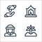 ramadan line icons. linear set. quality vector line set such as palm tree, muslim, window