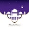 Ramadan mosque flat design background