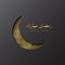 Ramadan Mubarak golden crescent moon.