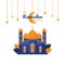 Ramadan Mubarak and Mosque Illustration Conceptual. Muslims Celebration